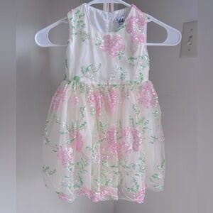 Lola and the Boys Beaded Floral Tulle Dress